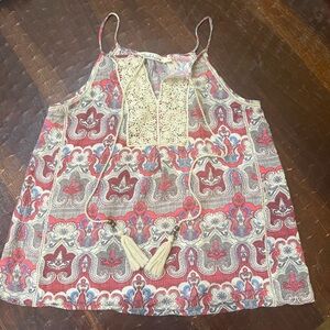 Solitaire Paisley Crochet Lace Bib Tank Top